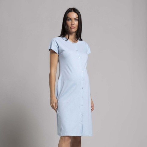 Camicia da notte premaman aperta cotone Biancaluna 26D21313