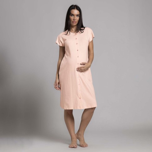 Camicia da notte premaman aperta cotone Biancaluna 26D21313