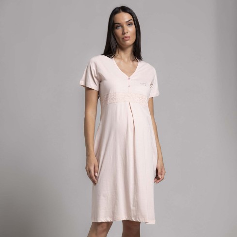Camicia da notte premaman cotone leggero Biancaluna 26D21315