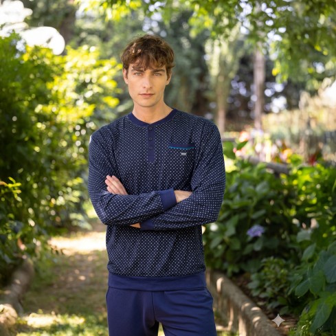 Pigiama uomo lungo in cotone leggero Irge CUL144