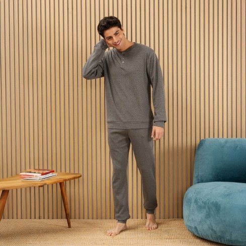 Pigiama uomo scollo serafino interlock Biancaluna 25U10006