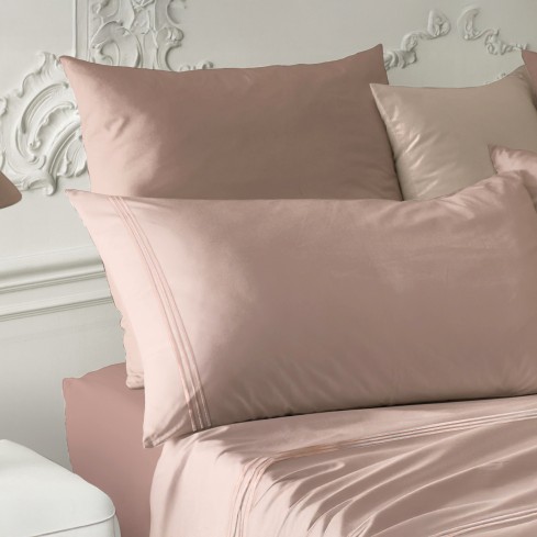 Completo Letto Matrimoniale con ricamo laterale 100% cotone Laura Biagiotti Florie