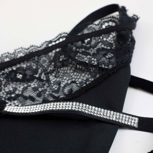 Coordinato donna slip + reggiseno imbottito con strass Admas 44598