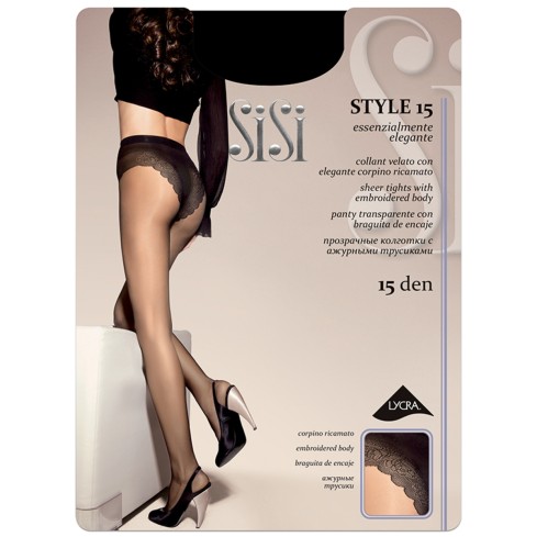 Collant corpino ricamato Sisi Style 15 den