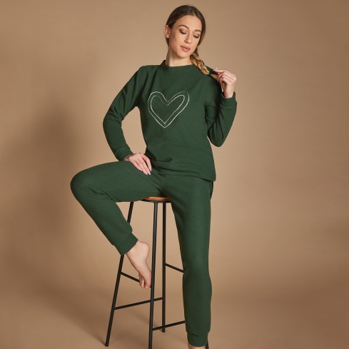 Pigiama donna punto milano cuoricino Lunatica 52111