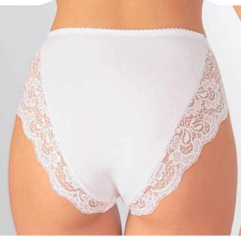 Slip midi donna Jadea 530 cotone e pizzo 3 pz