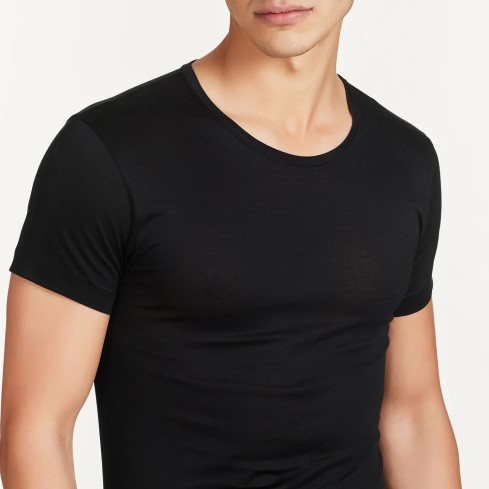 Maglia uomo manica corta giro collo filo di scozia Ragno 601697
