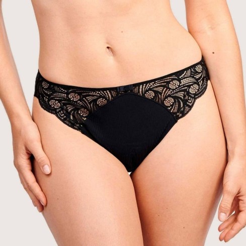 Slip donna a coste con pizzo in microfibra Sans Complexe 60PAF32
