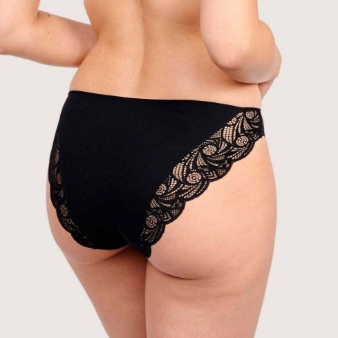 Slip donna a coste con pizzo in microfibra Sans Complexe 60PAF32