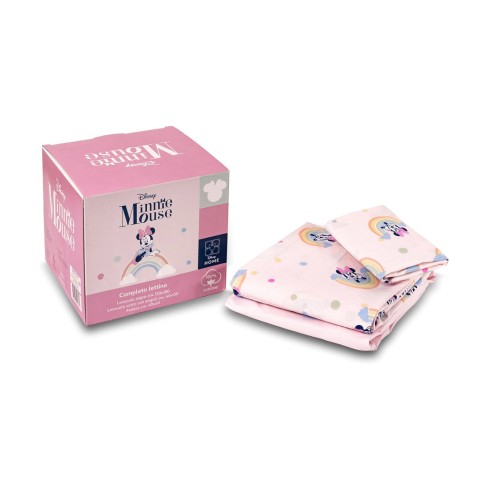 Completo lettino 100% cotone minnie Disney 