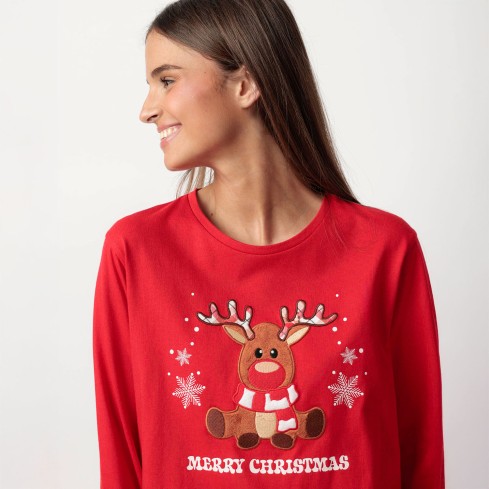 Pigiama donna natalizio caldo cotone Admas 63339