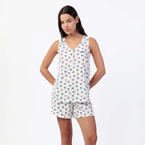 Pigiama donna con cuoricini cotone Admas 64121