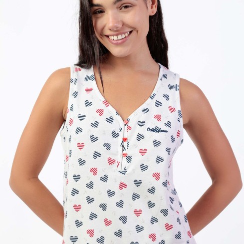 Pigiama donna con cuoricini cotone Admas 64121