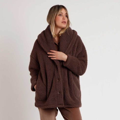 Giacca da camera sherpa Teddy scollo a scialle Admas 67137