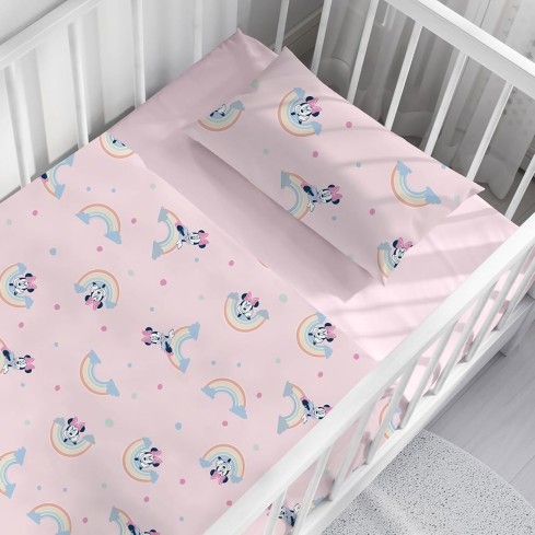 Completo lettino 100% cotone minnie Disney 