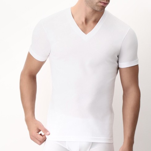  Maglia intima uomo Cagi 1305 cotone a punta manica corta 