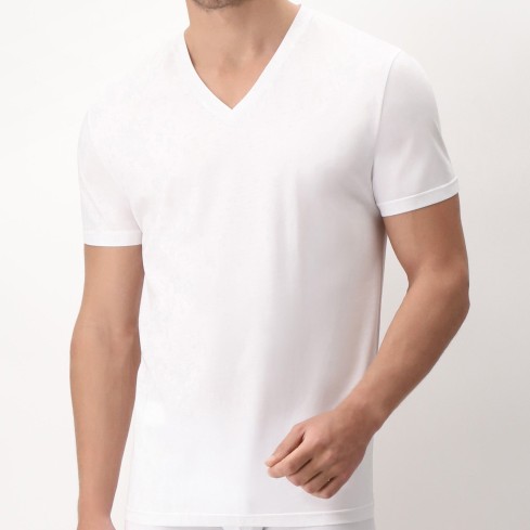 Maglia uomo Cagi 1807 mezza manica scollo a V cotone