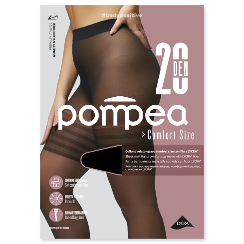 Collant velato Pompea comfort size 20 denari taglie curvy