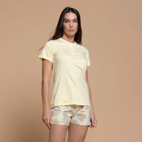 Pigiama donna corto in cotone Biancaluna 26D91023
