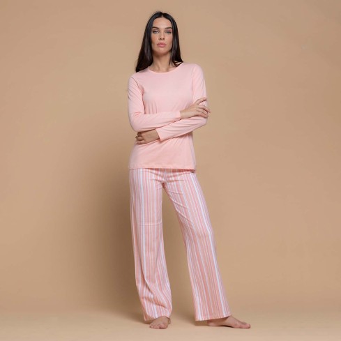 Pigiama donna lungo in cotone Biancaluna 26D91037