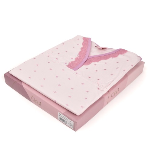Camicia da notte donna Cippi 9139-B-S23 rosa 100% cotone