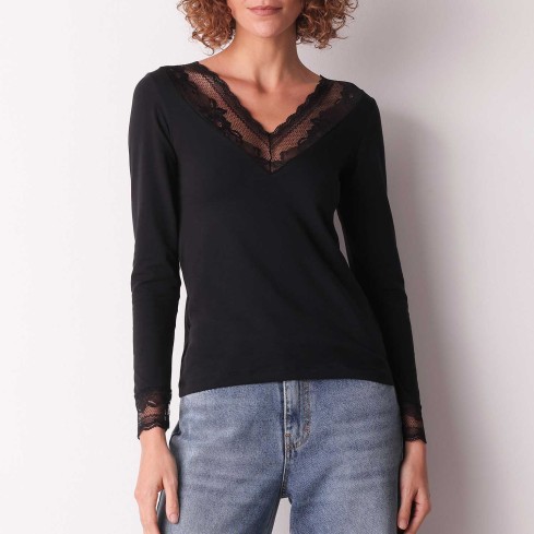 Maglia donna scollo a v in cotone Cotonella ADD11