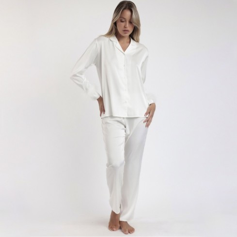 Pigiama donna elegante in raso con piume Admas 62550