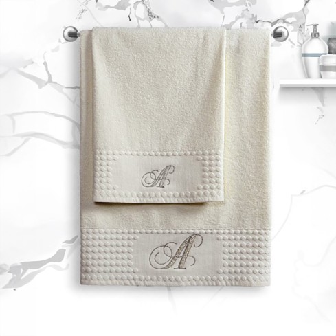 Asciugamani con iniziale 1+1 Vingi Alfabeto