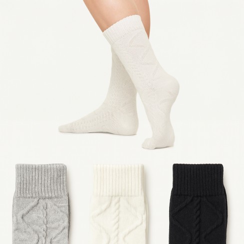 Calze donna intrecciate Pompea Aosta 3 paia