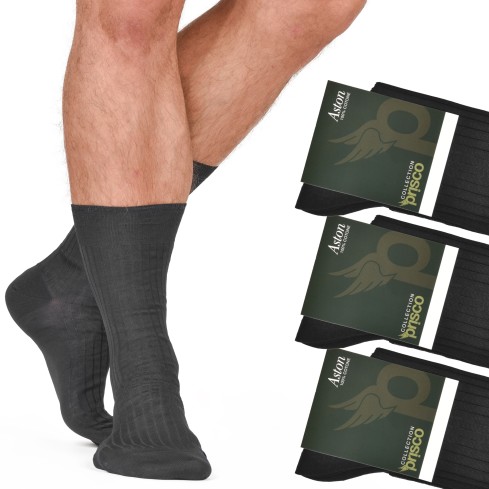 Calze corte Filo di Scozia 100% cotone Prisco Aston 3 paia