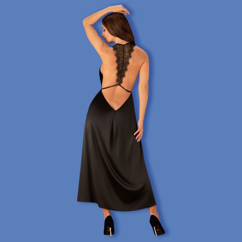 Dress abito lungo sexy schiena nuda con pizzo Obsessive Agatya