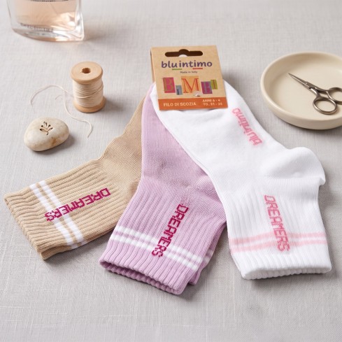 Calzine bimba in filo di scozia colori assortiti Bluintimo 225F - 3 paia