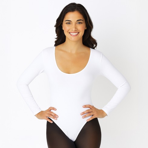 Body donna girocollo manica lunga in microfibra elasticizzata