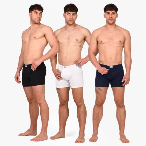 Boxer uomo con apertura elasticizzato gamba lunga Made in Italy