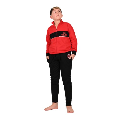 Tuta Bambino Milan in cotone leggero rosso nero F20 2025