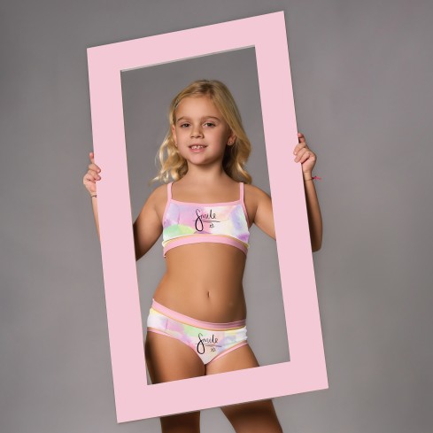 Completino Bimba Brasier + Slip in cotone Rossoporpora CB197 