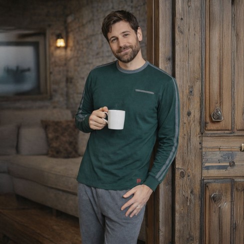 Pigiama uomo in caldo cotone Nazareno Gabrielli U7010