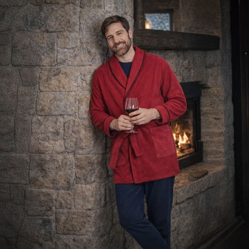 Giacca da camera uomo in pile Nazareno Gabrielli U1088