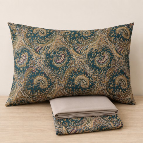 Completo letto motivo paisley percalle di cotone Enrico Coveri vinia