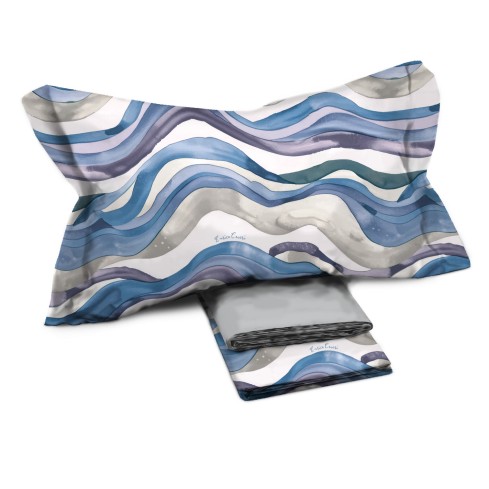 Completo letto fantasia onde percalle di cotone Enrico Coveri yari