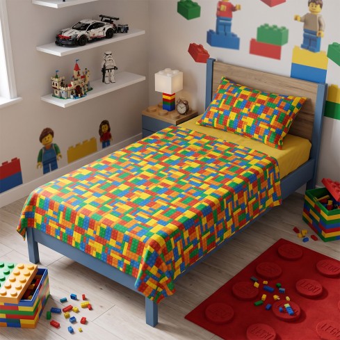 Completo Letto Singolo 100% cotone Jolly Bricks