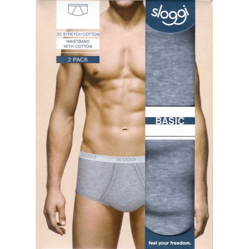 Slip maxi Sloggi uomo basic alti con apertura 2 pezzi