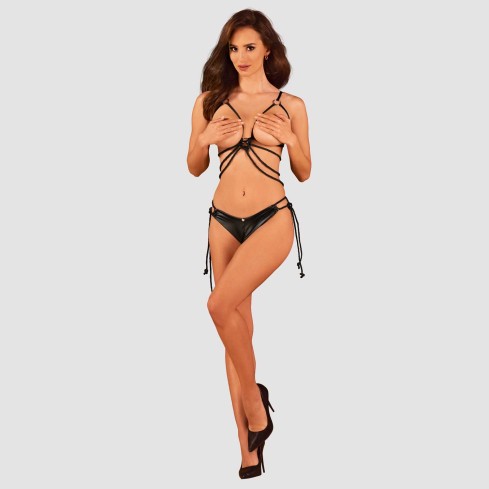 Set sexy aperto con reggiseno open cups e string Obsessive Cordellis