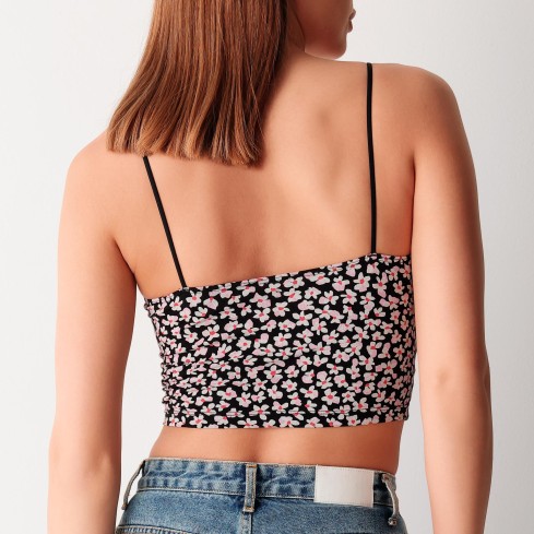 Top bretellina bielastico floreale Cotonella ADC68 