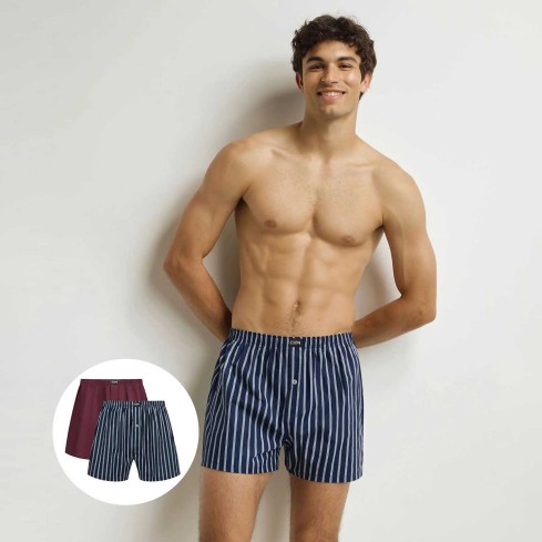 Boxer uomo larghi da uomo in cotone Dim D0DXY- 2 pezzi