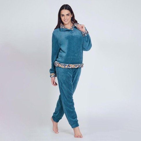 Pigiama donna in coral collo alto Nazareno Gabrielli D6013