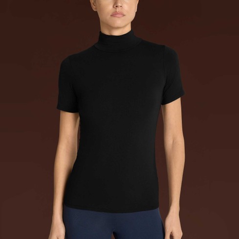 Maglia donna MC collo alto in ecoviscosa calda e morbida Ragno D794AY