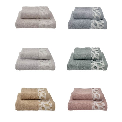 Set 2 Asciugamani In Puro Cotone 60x100cm + Ospite 40x60cm – Tintunita & Company – Made In Italy – Grigio - 2