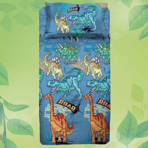 Completo letto dinosauri 100% cotone