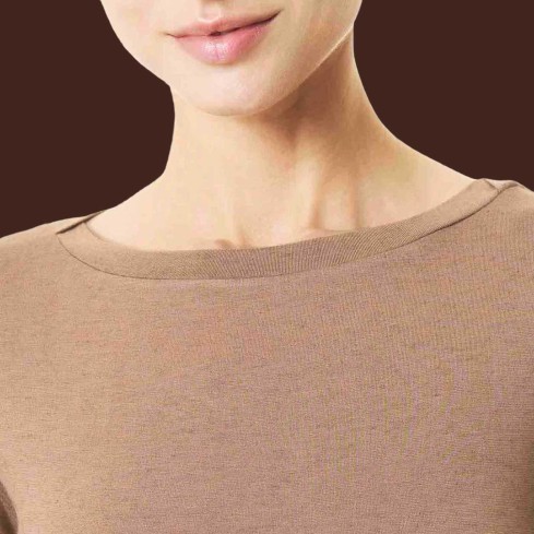 Maglia donna scollo a barca modal e cashmere Ragno DM03AB